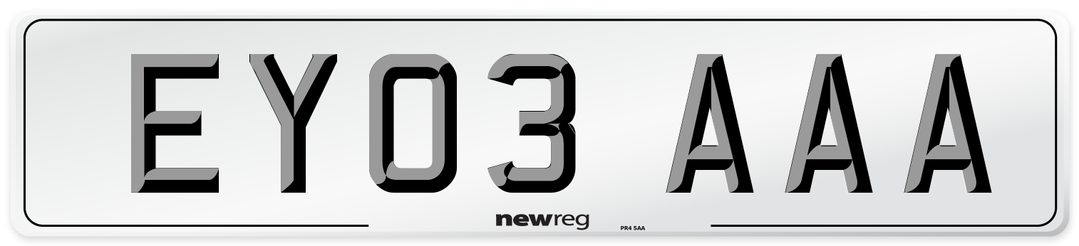 EY03 AAA Number Plate from New Reg